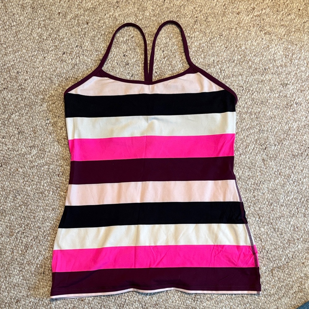 Lululemon Striped Pink and Black Women’s Tank Top